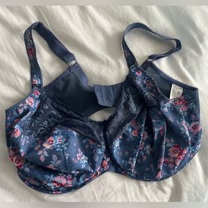 Elomi Blue and pink Floral Bra unlined with underwire preowned